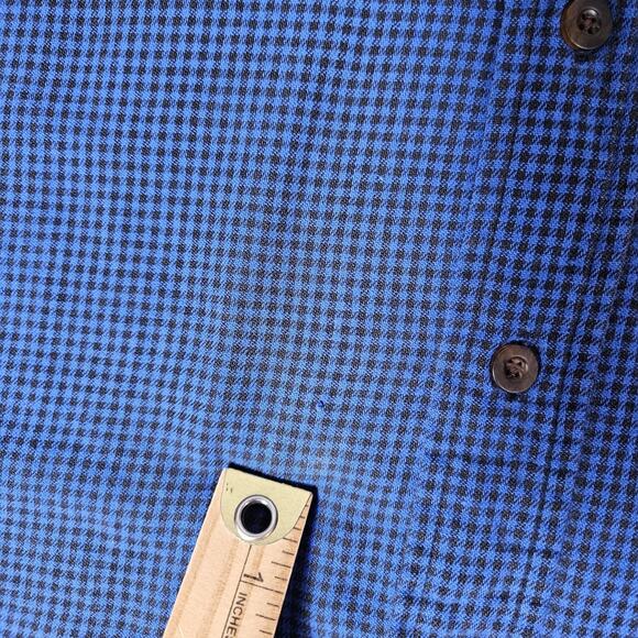 Vtg LL Bean Flannel Mens Large Blue Check Distressed Cabincore Grunge Skater - Picture 15 of 16